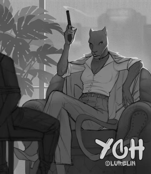 The YCH set &ldquo;The Criminal World&rdquo;Collaboration with Kahito►WIP◄Art © Lurelinko-fi | twitt