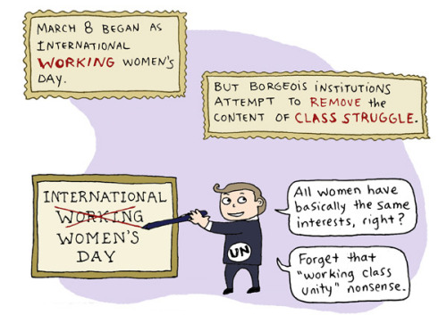 marxvx:steph-mcmillan:Comic #3 for International Working Women’s Day. International Working Women’s Day was started by the Socialist Party of America to commemorate a wave of spontaneous strikes by first- and second-generation Jewish, Russian, and