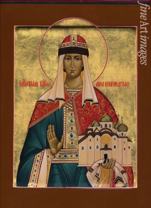 Russian icon of Ingegerd Olofsdotter of Sweden (Anna of Novgorod), Grand Princess of Kiev