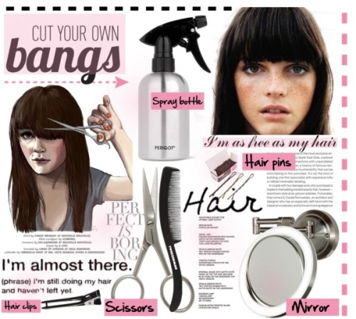 Cut your own bangs.. by angiesprad featuring a round vanity mirror ❤ liked on PolyvoreTweezerman mou