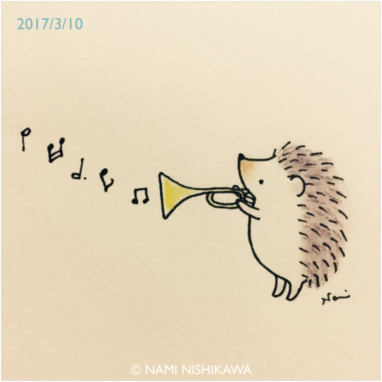 なみはりねずみ日記 1142 トランペット A Trumpet