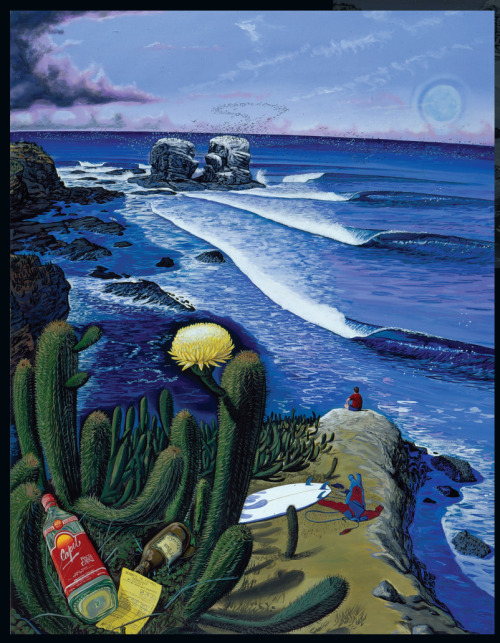 landscapemode: Sandow Birk “Punta de Los Lobos, Chile”, 1995. Oil on Canvas, 64" x 53".