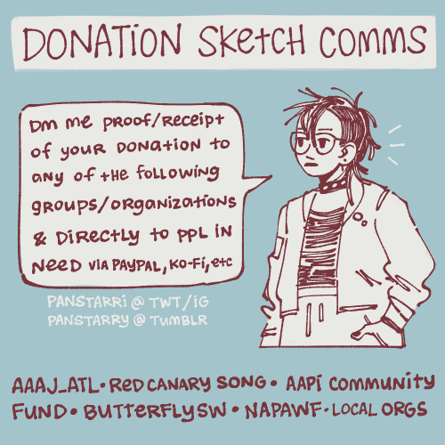 panstarry: ‼️ DONATION SKETCH COMMISSIONS OPEN ‼️hi my name’s xin, im asian, im opening comms to sup