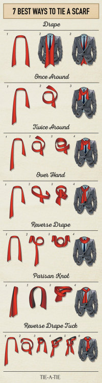 bows-n-ties: The 7 Best Ways to Tie a Scarf in Menswear - (source: Tie-a-Tie.net)