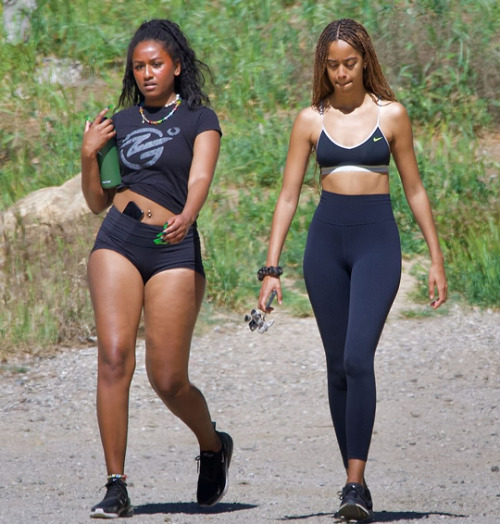 accras: Sasha, 20, and Malia, 23, out on a hike in Los Angeles on 3/16/22.