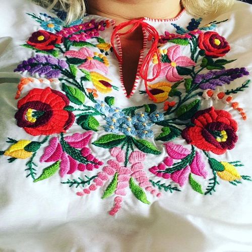 #today I&rsquo;m #wearing #traditional #hungarian #embroidered #shirt #kalocsai #hungary #australia 