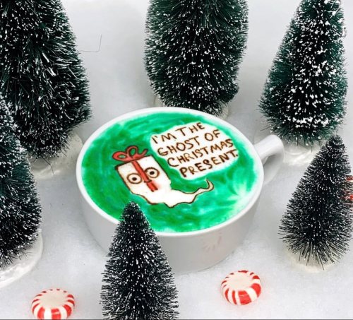Merry Christmas . . . . #latteart #christmas #xmas #coffee #espresso #barista #homebarista #coffeesh