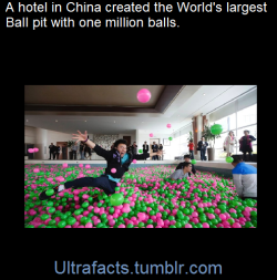 ultrafacts:  On October 30, 2013 Kerry Hotel in Pudong, Shanghai attempted to create a Guinness World Record of the Largest Ball Pit. Part of the “Pink October” campaign, an event aimed at raising awareness of breast cancer prevention, a whopping