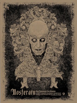 xombiedirge:  Nosferatu by Timothy Pittides  18″ X 24″ screen prints. Dawn and dusk editions of 40, the latter featuring metallic silver ink. Available from Bottleneck Gallery, 12 noon EST Wednesday September 2nd, 2015, HERE.