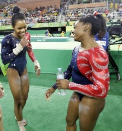 melaninblessedwomen:  Gabby Douglas and Simone