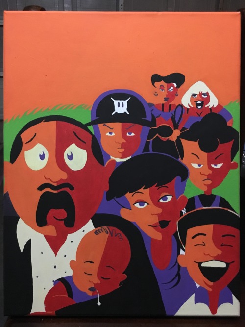 louisiana-beedy:  14" x 18" Acrylic Painting On A Stretch Canvas by Louisiana Beedy  “Bebe’s Kids” 