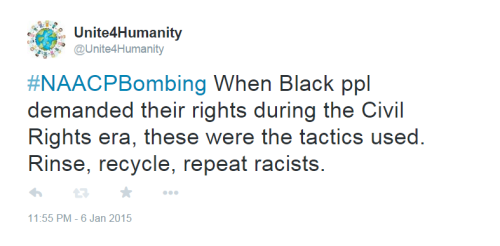 unite4humanity:They won’t call the NAACP bombing by its real name… Terrorism. 