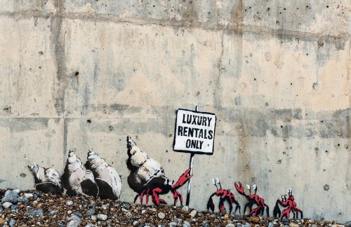 Banksy, “A Great British SprayCation”The stenciled pieces, along with a few sculptural interventions