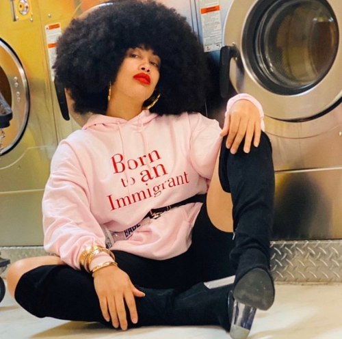 @shopblatina  and if you don’t know, now you know #BorntoanImmigrant @catt_claws rockin’ her “Born t