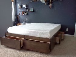 sweetestesthome:  Platform Bed with Drawers