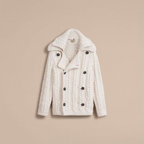 Burberry - Aran Knit Technical Cotton Jacket