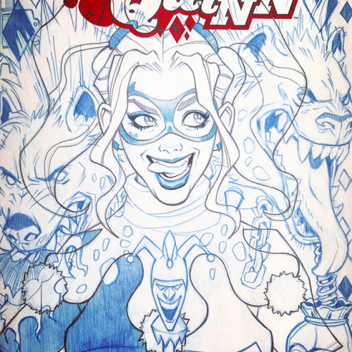 Here’s that #HarleyQuinn drawing all fun and done! Like I said, really like both the old school and 