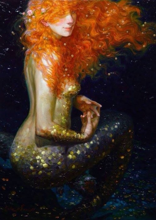 katrinsweety:  miraclepooh:  Mermaid / oil paintings artist Victor Nizovtsev  ➰