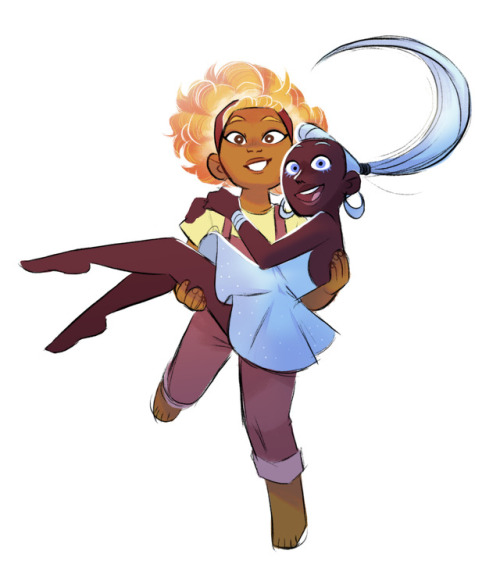 kianamaiart:kianamaiart:Cute eclipse lesbians!Long distance once again. They’ll see each other soon