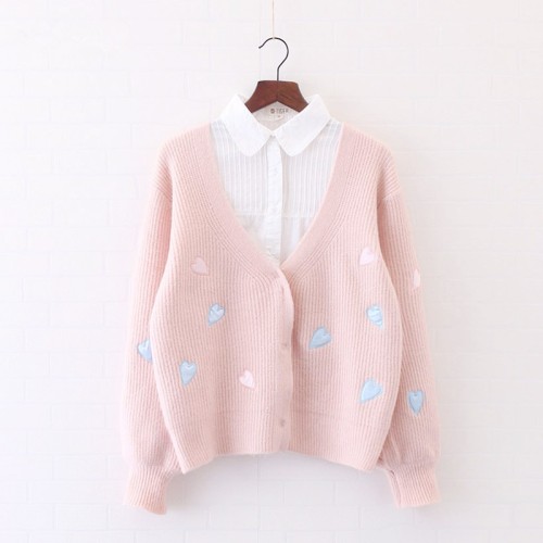 ♡ Heart Pattern Cardigan - Buy Here ♡Please like, reblog and click the link if you can!