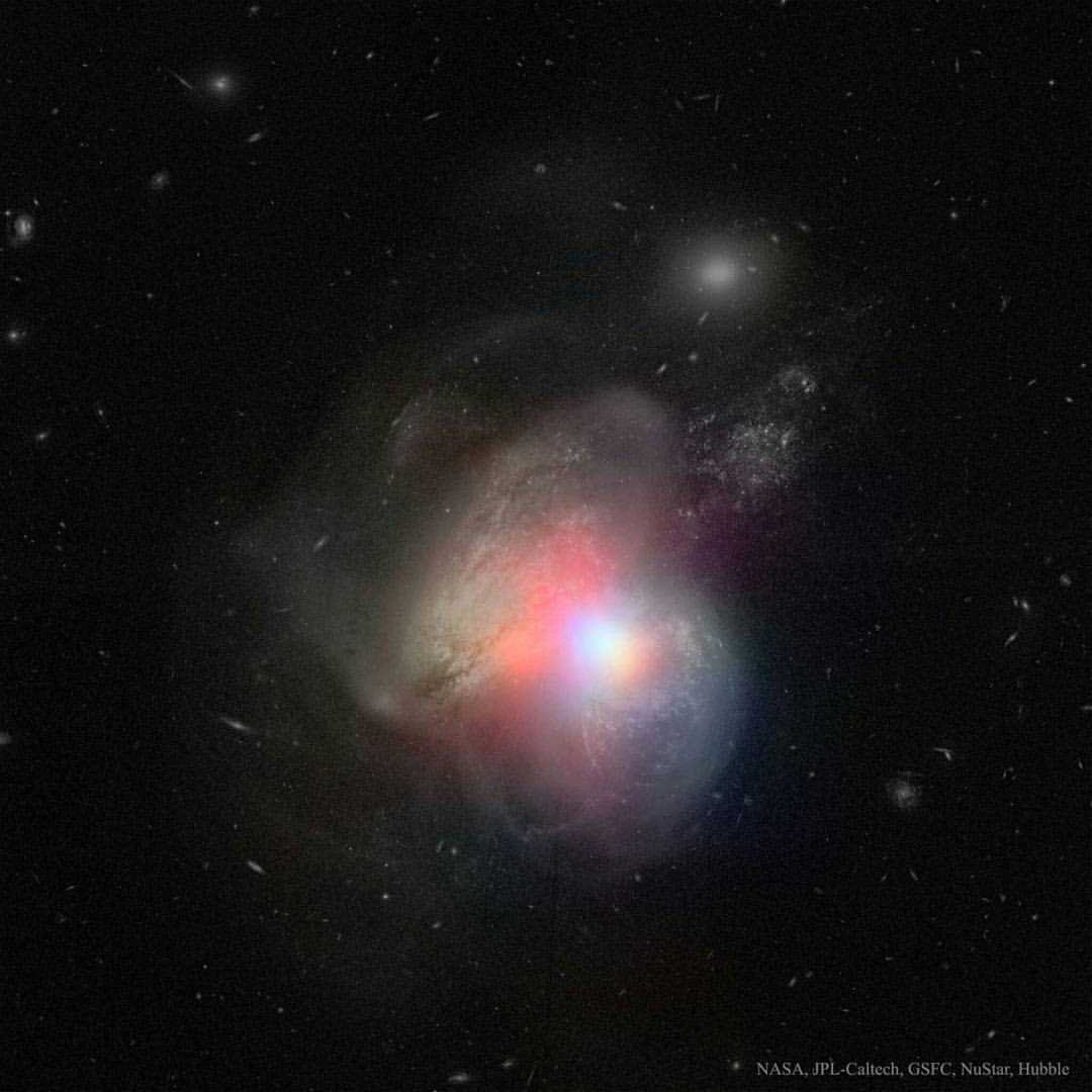 Arp 299: Black Holes in Colliding Galaxies #nasa #apod #jpl #caltech #gsfc #hubble