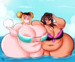 gammageist: Ida and Paulinda, the two cousins enjoy some fun in the sun Patreon DeviantArt Twitter 