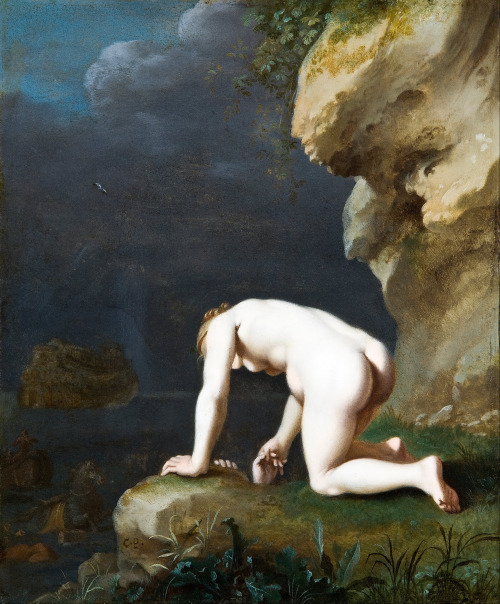 flemishgarden:Cornelis van Poelenburgh - The Goddess Calypso rescues Ulysses1630oil on copperHallwyl