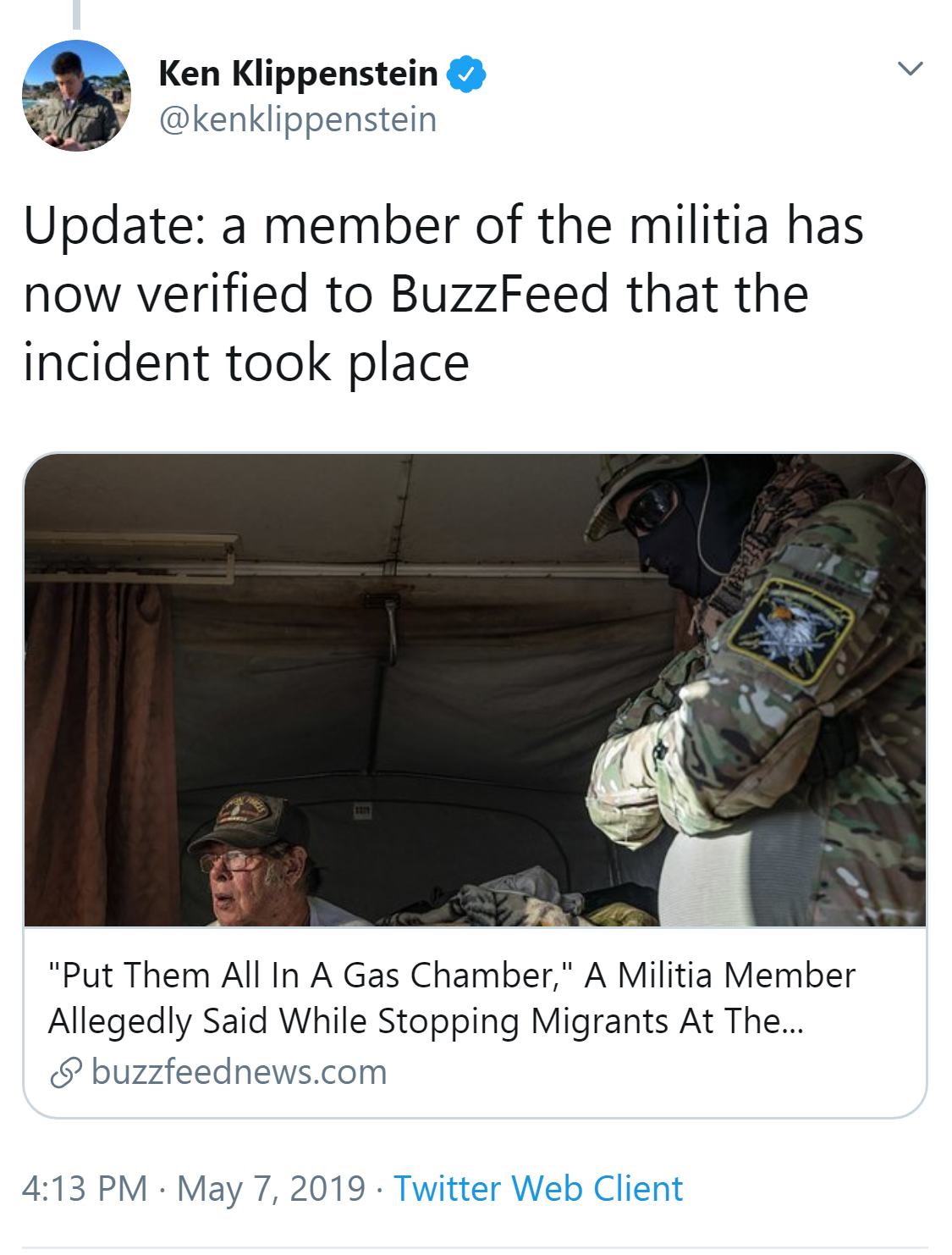 ‘Put Them All in a Gas Chamber,’ Said Border Militia Member: Report