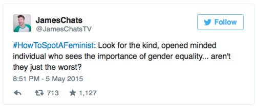 micdotcom:  #HowToSpotAFeminist blows up in conservatives’ faces Right-wing radio host Doc Thompson sent out an offensive tweet Sunday evening with a hashtag to target, belittle and humiliate people who believe women should have equal rights to men: