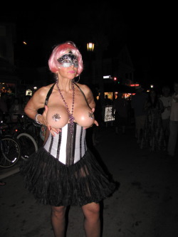 fantasyfest:  See thousand of my photos at my Flickr account. http://www.flickr.com/photos/leester/sets Fantasy Fest Key West art breast boobs nude topless exhibitionist female girls women lingerie nipples outdoor public pussy tits fun Leester 