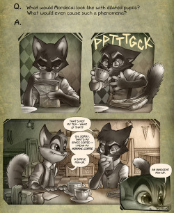 lackadaisycats:The full size comic can be viewed here.Still hammering on art for the next major comic update, so here’s another otherworldly breakfast with Rocky and Mordecai for the interim (stemming from a reader question).———————————–Lackadaisy