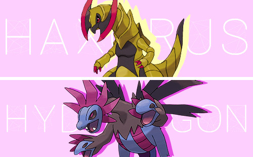 corsolanite:  Regional Dragon Types  ♔ Dragonite   ♔  Kingdra   ♔  Altaria  ♔  Flygon  ♔   Salamence  ♔  Garchomp  ♔  Haxorus  ♔  Hydriegon ♔  Dragalge  ♔  Noivern  ♔  Goodra ♔ Drampa ♔  