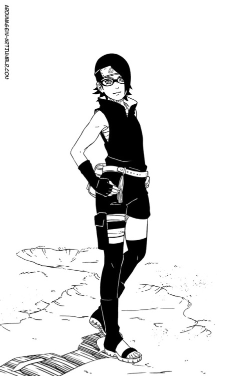 uchiha sarada (naruto and 1 more) drawn by boruto_shell