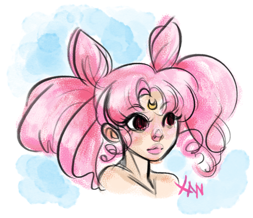 Gave that Chibimoon some quick color to test out new photoshop brushes I snagged from https://gumroa