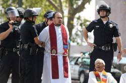 corellianne: once-a-polecat:  From the LA Times Facebook page. Rabbis, pastors, and other faith leaders were arrested while protesting Attorney General Jeff Sessions’ visit to Los Angeles. (Full text article)  In the article there’s a quote from one