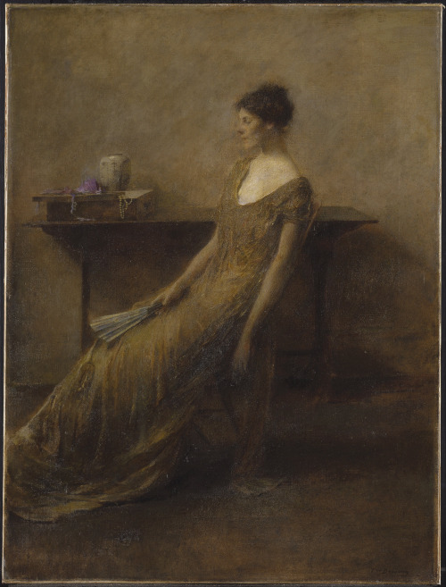 Lady in Gold (c.1912). Thomas Wilmer Dewing (American, 1851-1938). Oil on canvas. Brooklyn Muse