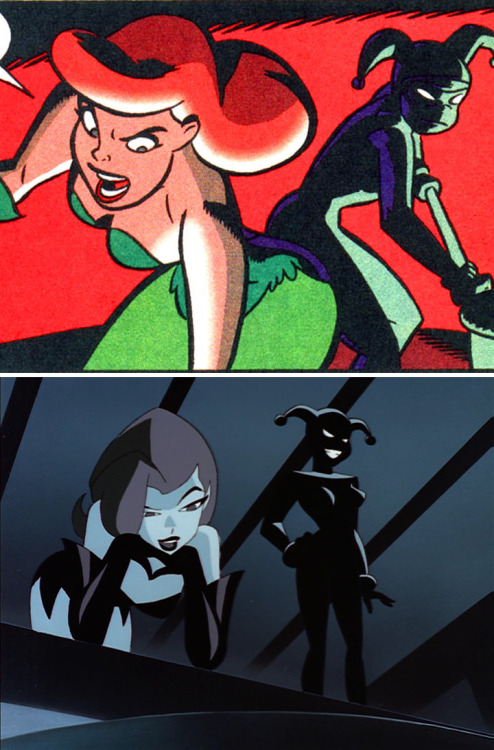 cooketimm:   The Harley and the Ivy (1995) & Holiday Knights (1997) comparison. Original story: Ronnie Del Carmen (and art), Paul Dini Director (TV Episode): Dan Riba See more pics (25+): https://vk.com/album-59766958_239589966   Fun Fact:  Ronnie