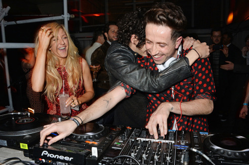 healydanes:  Matty Healy, Ellie Goulding, Taylor Swift, and Nick Grimshaw at the Brits Party at The Soho House
