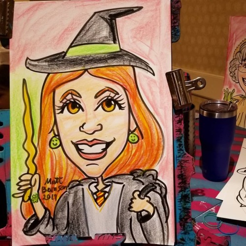 Drawing caricatures at the New England Wizardfest today and tomorrow!    There are lots of vendors here with Harry Potter type merch.   Plenty of crystals, jewelry, wands, brooms, cupcakes, an illustrator specializing in dragons, plus other fun stuff!