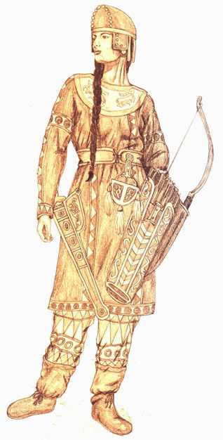 Artist&rsquo;s depiction of a Sarmatian warrior Amage was a Sarmatian warrior queen who lived to