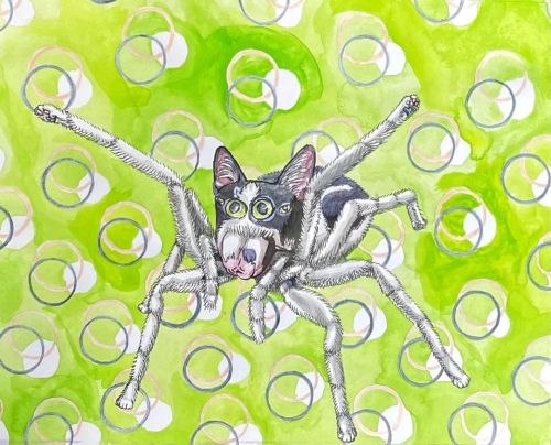 Jumping spider #kitty#watercolor#originalart is $100Prints and other items available on the fo