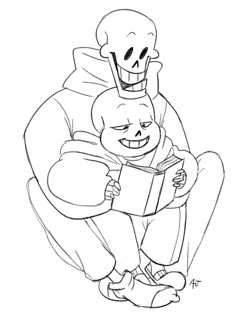 assrtdj:i found the sad sketches from [this post] !! neutral ending where pap’s dead and sans goes t