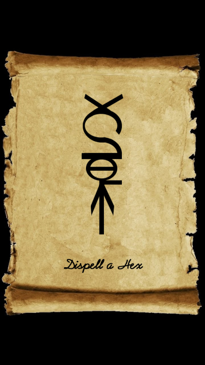 sigilscriber:  Carry this Sigil (or mark it on your skin) and place it around the home if you feel you and yours feel like you have a hex placed on you. After 7 days gather them up and bury them or burn them. If you marked it on yourself, wash the hex