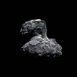 astronomyblog:    67P/Churyumov-Gerasimenko    67P/Churyumov–Gerasimenko (abbreviated as 67P or 67P/C-G) is a Jupiter-family comet, originally from the Kuiper belt, with a current orbital period of 6.45 years, a rotation period of approximately 12.4