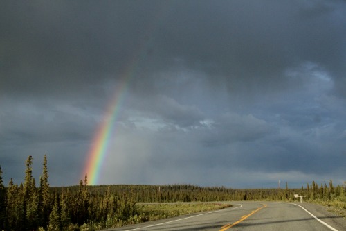 highways-are-liminal-spaces: Changing light and weather on the road from Anchorage to Paxson, Alaska