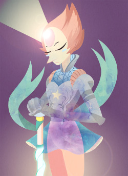 hannahdrawsart:Pearl with some armor, just for fun. I also have an art giveaway going on: here!  