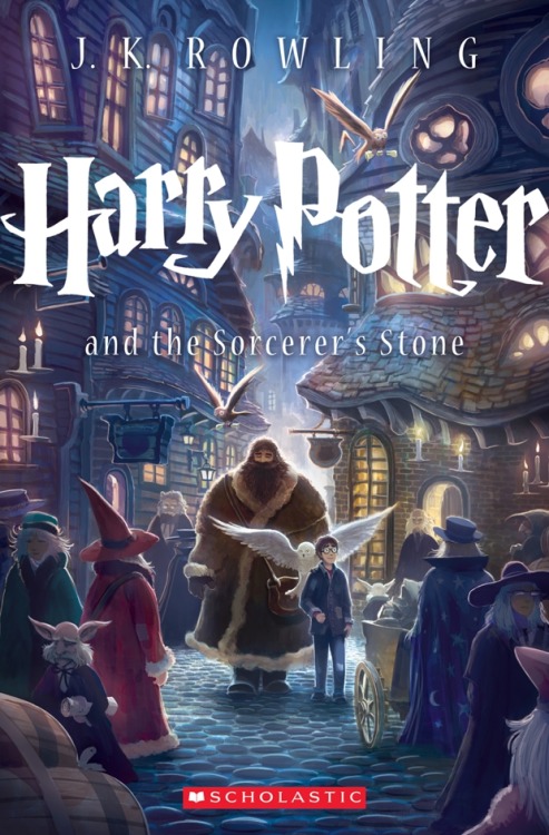 Scholastic to re-release all 7 Harry Potter books with new cover art.