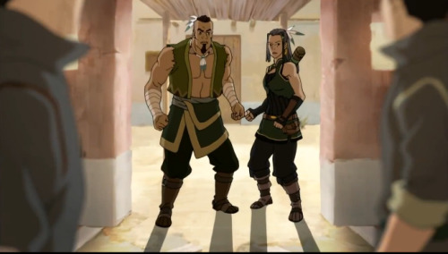 shadownomad:  I loved the designs of the Nuktuk fans (Lilly and McCow)! Other than the sun tribe from ATLA and of course the water tribes, we never saw if there were any Earth Kingdom Native American like tribes. They look like old Pioneers.  