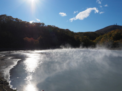 登別温泉地獄谷の秋。(2021/10/23)