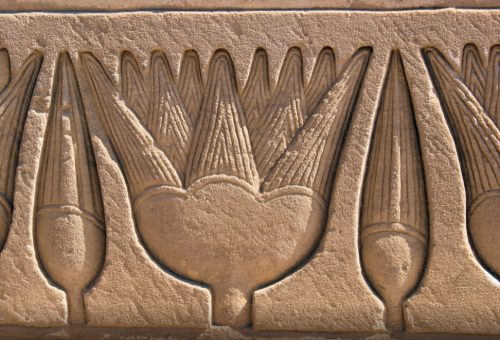 ancient-egypts-secrets: Lotus flowers carved on the temple walls in Dendara, Egypt. Brian Raggatt